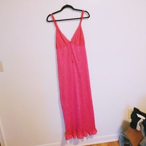 erica loren vintage nightgown, pink maxi style size large with lace detail and s